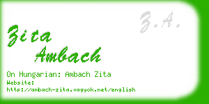 zita ambach business card